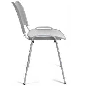 Silla de Confidente ELVA, apilable, Color Negro y Patas Grises