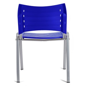 Silla de Confidente ELVA, apilable, Color Negro y Patas Grises