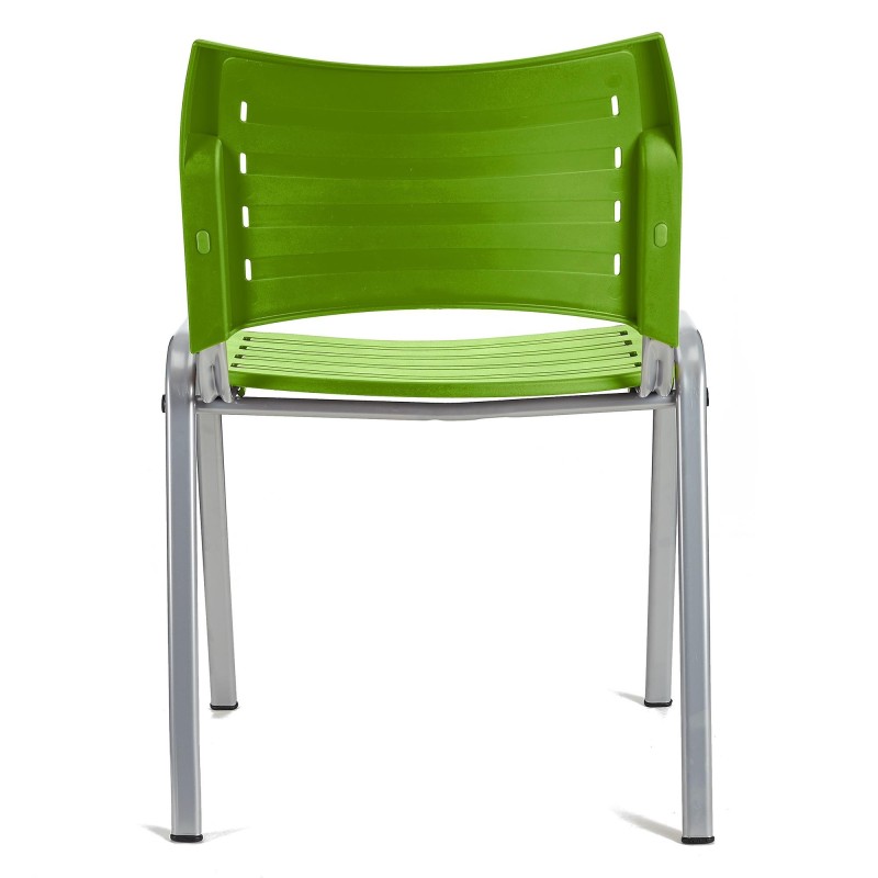 Silla de Confidente ELVA, apilable, Color Negro y Patas Grises