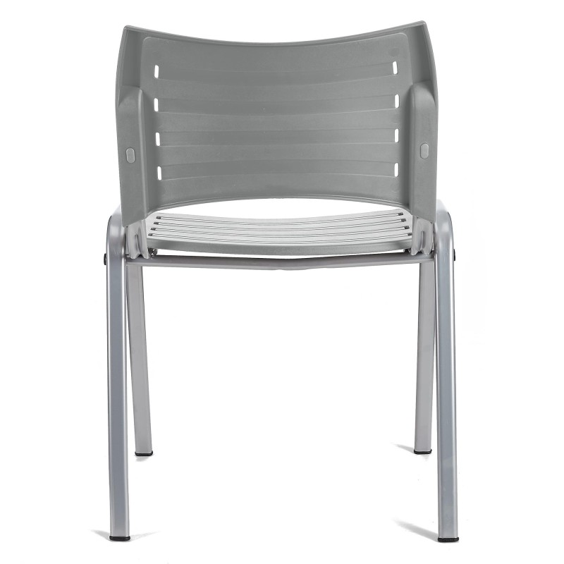 Lote 5 Sillas de Confidente ELVA, apilables, en Negro y Patas Grises