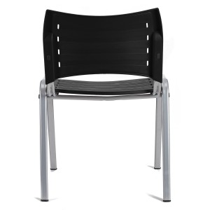 Lote 5 Sillas de Confidente ELVA, apilables, en Negro y Patas Grises