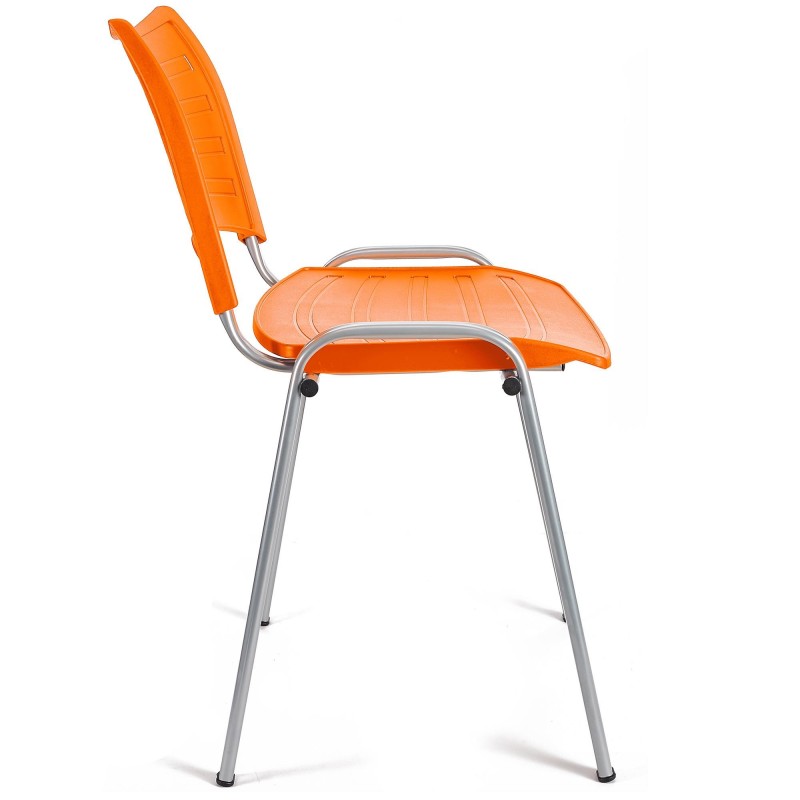 Lote 5 Sillas de Confidente ELVA, apilables, en Negro y Patas Grises