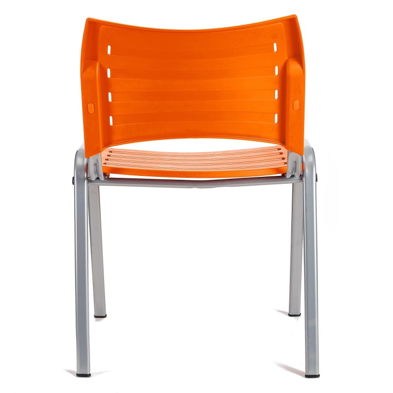 Lote 5 Sillas de Confidente ELVA, apilables, en Negro y Patas Grises