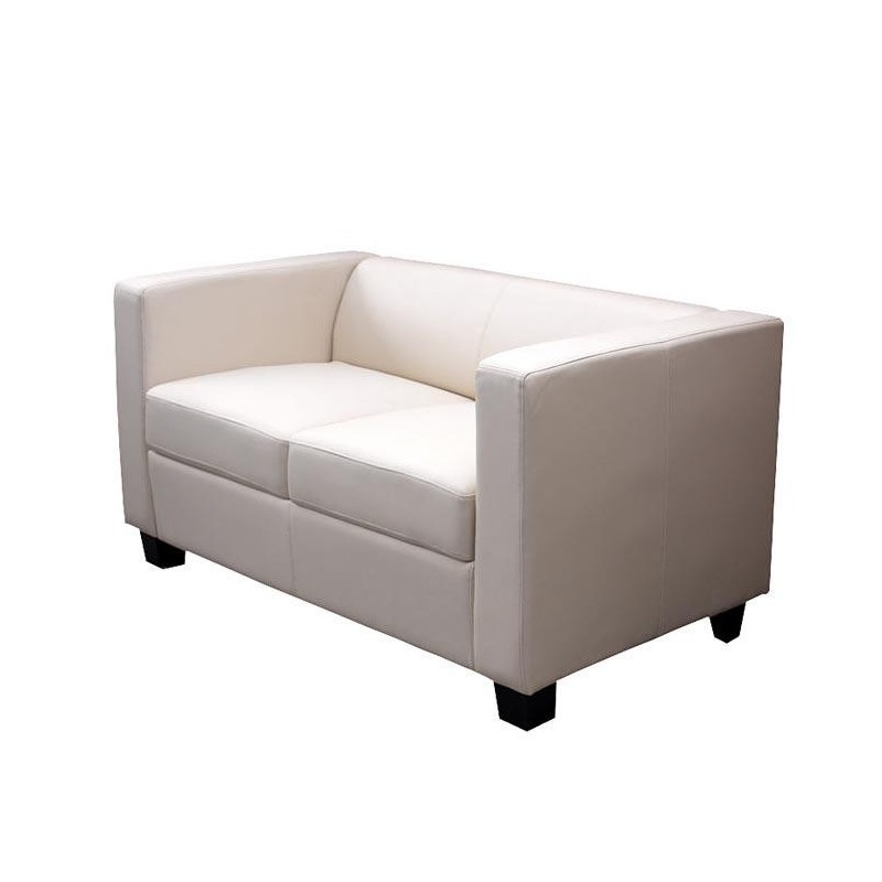 Sofá 2 plazas BASILIO, muy cómodo, en piel color negro