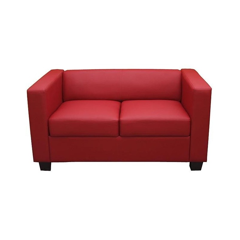 Sofá 2 plazas BASILIO, muy cómodo, en piel color negro