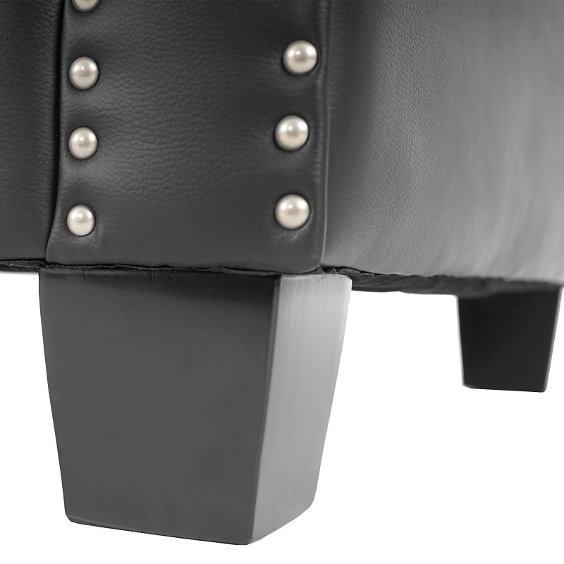 Sofá de 2 plazas CHESTER, muy elegante, en piel color negro