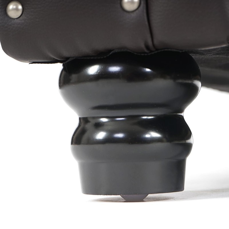 Sofá de 2 plazas CHESTER, muy elegante, en piel color negro