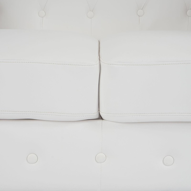 Sofá de 2 plazas CHESTER, muy elegante, en piel color negro