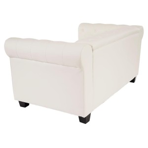 Sofá de 2 plazas CHESTER, muy elegante, en piel color negro