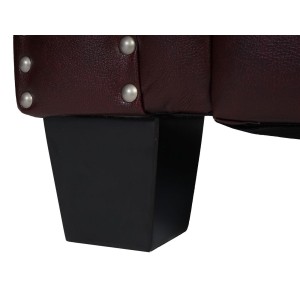 Sofá de 2 plazas CHESTER, muy elegante, en piel color negro