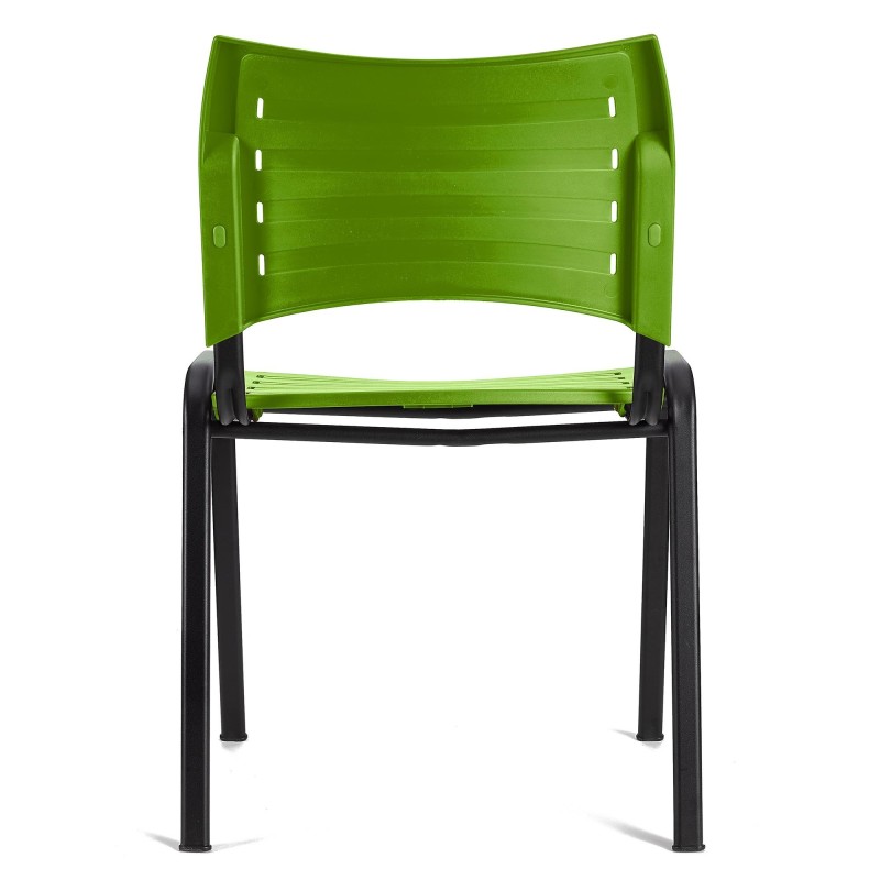 Silla de Confidente ELVA, apilable, Color Negro y Patas Negras