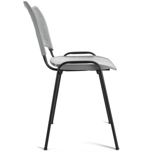 Silla de Confidente ELVA, apilable, Color Negro y Patas Negras