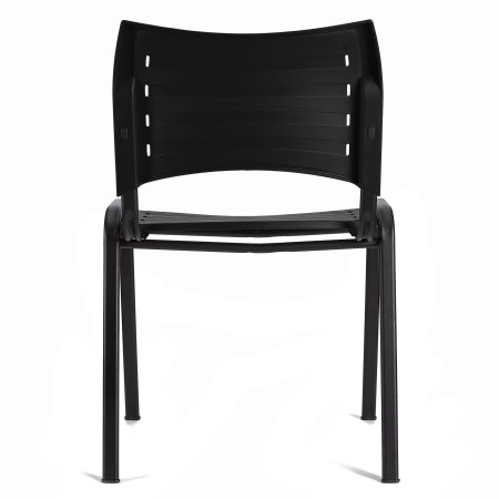 Silla de Confidente ELVA, apilable, Color Negro y Patas Negras 2