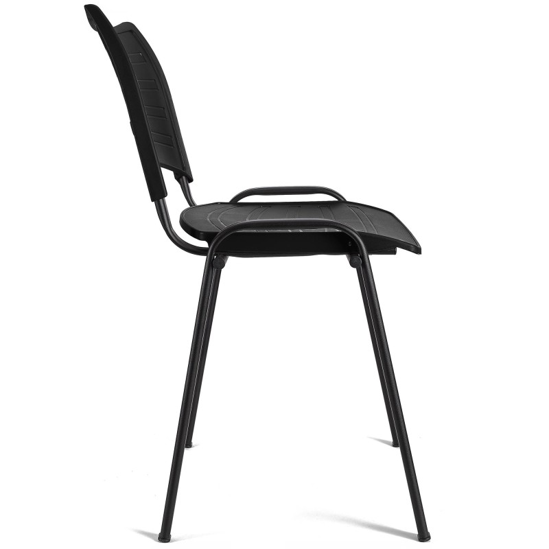 Silla de Confidente ELVA, apilable, Color Negro y Patas Negras