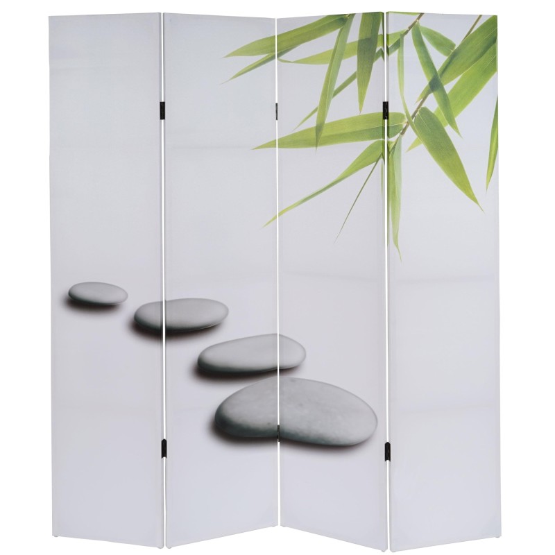 Biombo VINTAGE SAMU, 180x160x2,5cm, estructura de madera con tapizado de tela en poliester