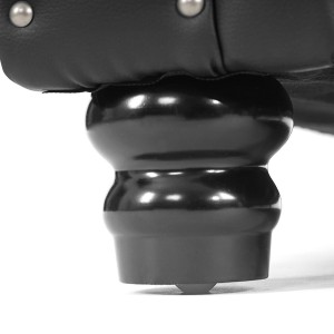 Sofá de 3 plazas CHESTER, muy elegante, en piel color negro