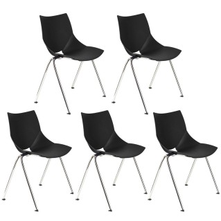 Lotes de 5 sillas de confidente AMIR en color negro