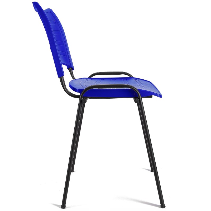 Lote 5 Sillas de Confidente ELVA, apilables, en Negro y Patas Negras