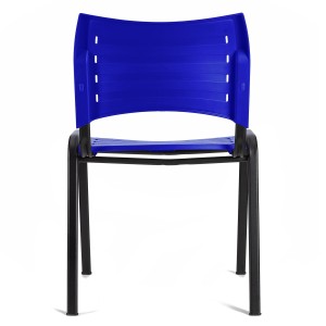 Lote 5 Sillas de Confidente ELVA, apilables, en Negro y Patas Negras