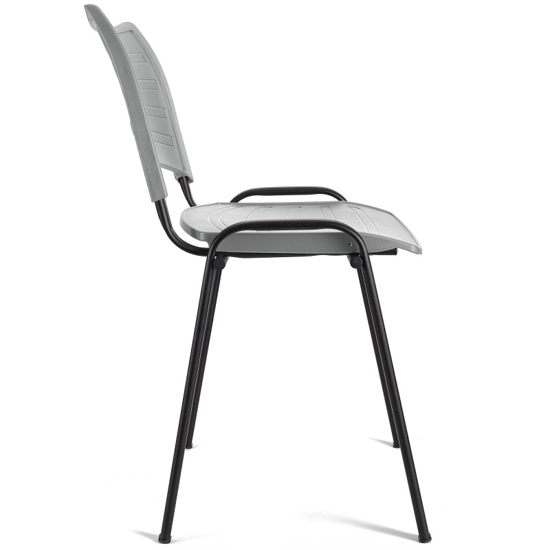 Lote 5 Sillas de Confidente ELVA, apilables, en Negro y Patas Negras