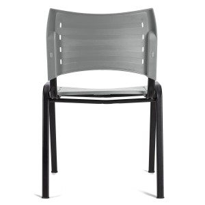 Lote 5 Sillas de Confidente ELVA, apilables, en Negro y Patas Negras