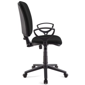 Silla de oficina CALIPSO, respaldo ajustable, en tela negra