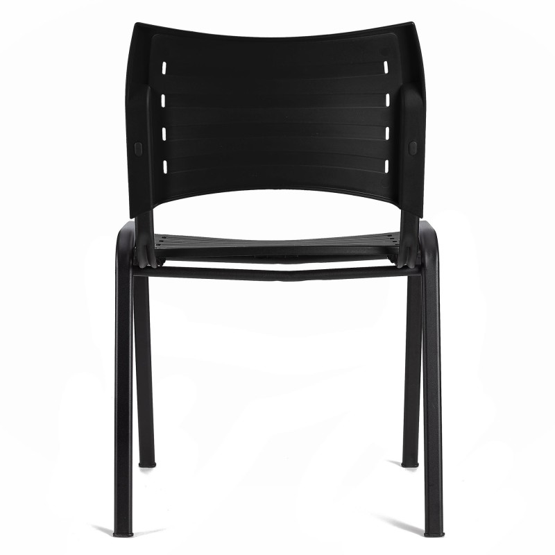 Lote 5 Sillas de Confidente ELVA, apilables, en Negro y Patas Negras