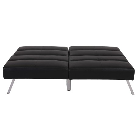 Sofá plegable de 3 plazas ROMEO, muy versátil y cómodo, en piel color negro 2