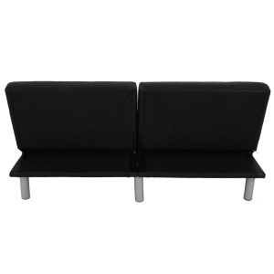 Sofá plegable de 3 plazas ROMEO, muy versátil y cómodo, en piel color negro