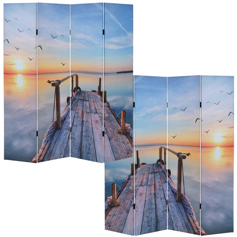 Biombo VINTAGE CALMA, 180x160x2,5cm, estructura de madera con tapizado de tela en poliester