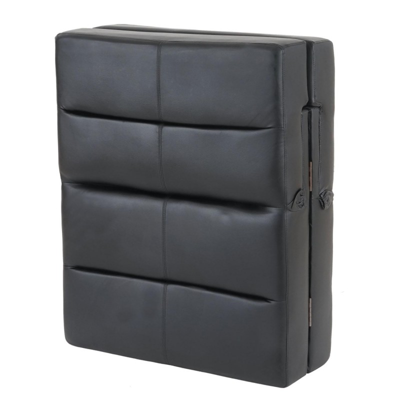 Sofá plegable de 3 plazas ROMEO, muy versátil y cómodo, en piel real color negro