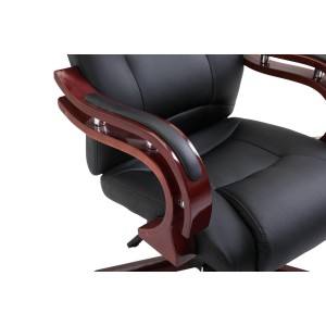 Sillón de oficina LIVERPOOL, gran acolchado en negro