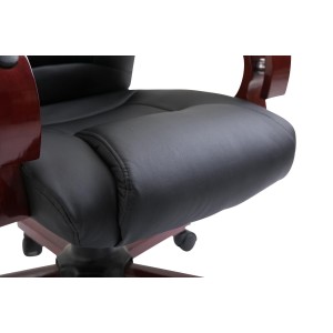 Sillón de oficina LIVERPOOL, gran acolchado en negro