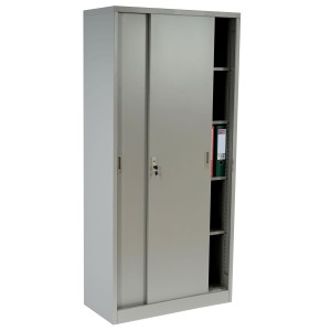 Armario archivador OLSEN PUERTAS CORREDERAS, gran capacidad y máxima robustez, color gris