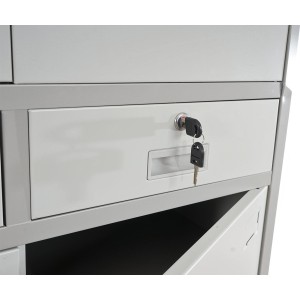 Armario archivador OLSEN 4 PUERTAS 2 CAJONES, gran capacidad y máxima robustez, color azul