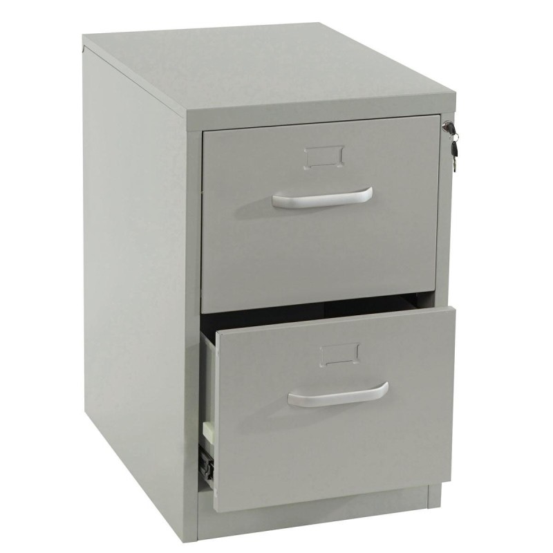 Archivador EDWIN 2 CAJONES (Asas), gran capacidad de almacenaje, en chapa de acero, color gris