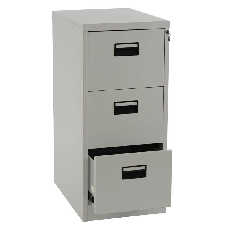 Archivador EDWIN 3 CAJONES, gran capacidad de almacenaje, en chapa de acero, color gris