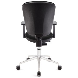 Silla de oficina CALIPSO PRO, respaldo y brazos ajustables, en tela negra