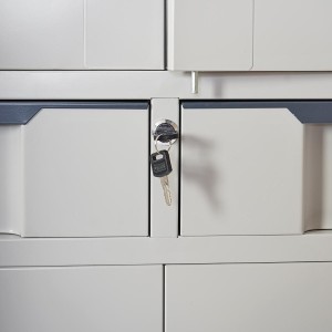 Armario archivador HALVAR 4 PUERTAS Y 2 CAJONES, gran capacidad y máxima robustez, color gris claro