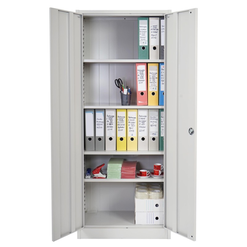 Armario archivador HALVAR 2 PUERTAS (Cristal), gran capacidad y máxima robustez, color gris claro