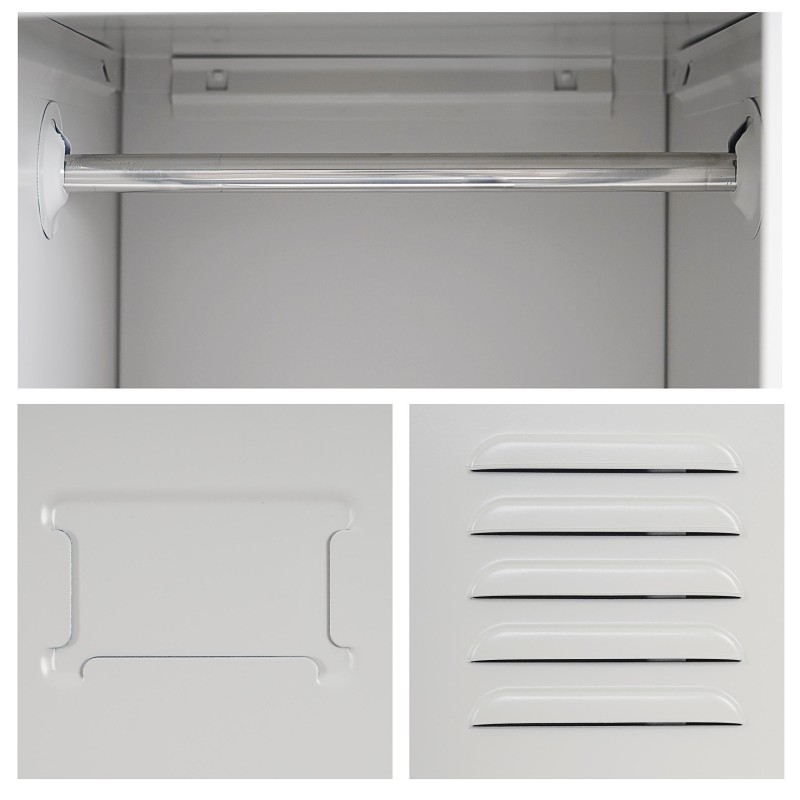 Taquilla de trabajo LARS, muy resistente en chapa de acero, color gris