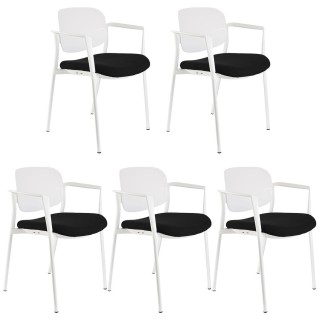 Lote de 5 sillas de confidente ERIC en color negro