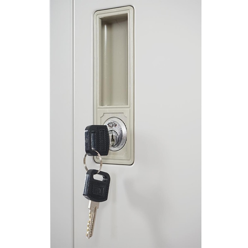 Taquilla de trabajo LARS, muy resistente en chapa de acero, color gris