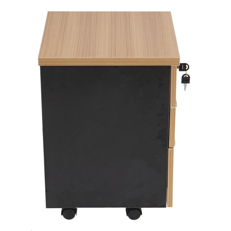 Archivador con ruedas KNUT, gran capacidad de almacenaje y diseño, color teka