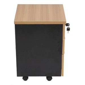 Archivador con ruedas KNUT, gran capacidad de almacenaje y diseño, color teka