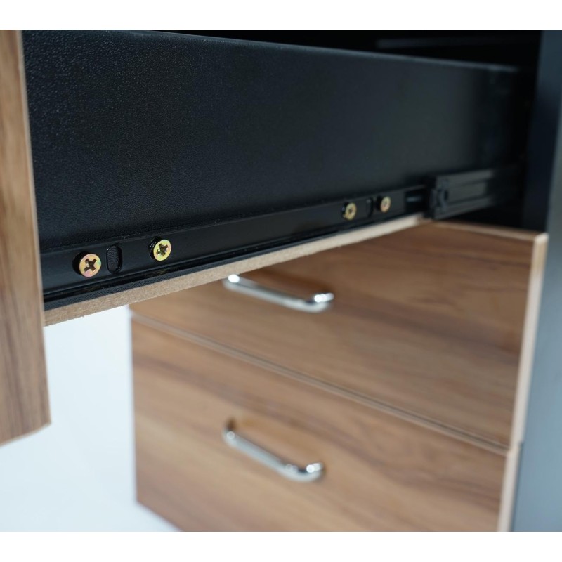 Archivador con ruedas KNUT, gran capacidad de almacenaje y diseño, color teka