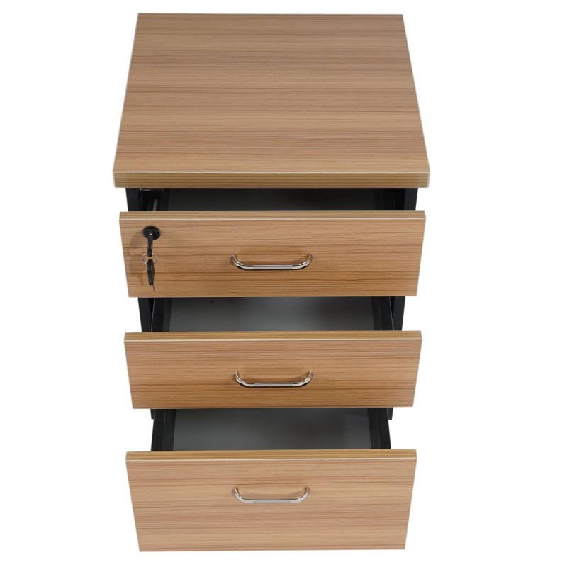 Archivador con ruedas KNUT, gran capacidad de almacenaje y diseño, color teka