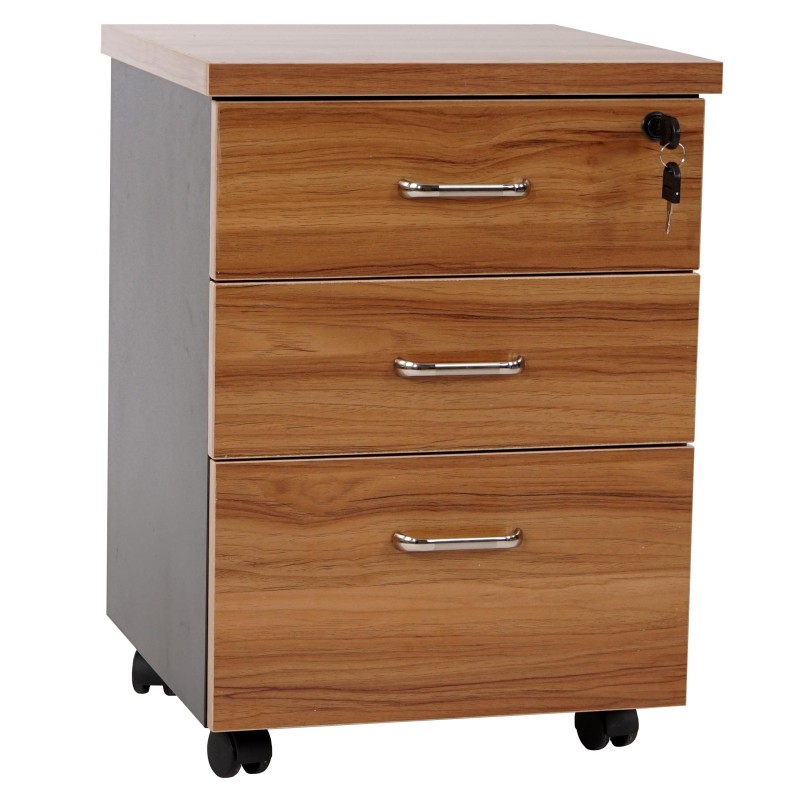 Archivador con ruedas KNUT, gran capacidad de almacenaje y diseño, color teka