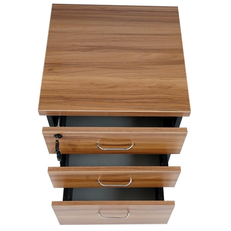 Archivador con ruedas KNUT, gran capacidad de almacenaje y diseño, color teka