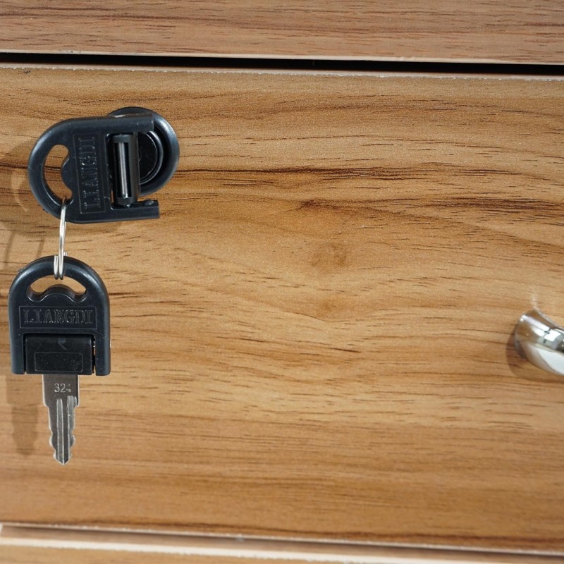 Archivador con ruedas KNUT, gran capacidad de almacenaje y diseño, color teka